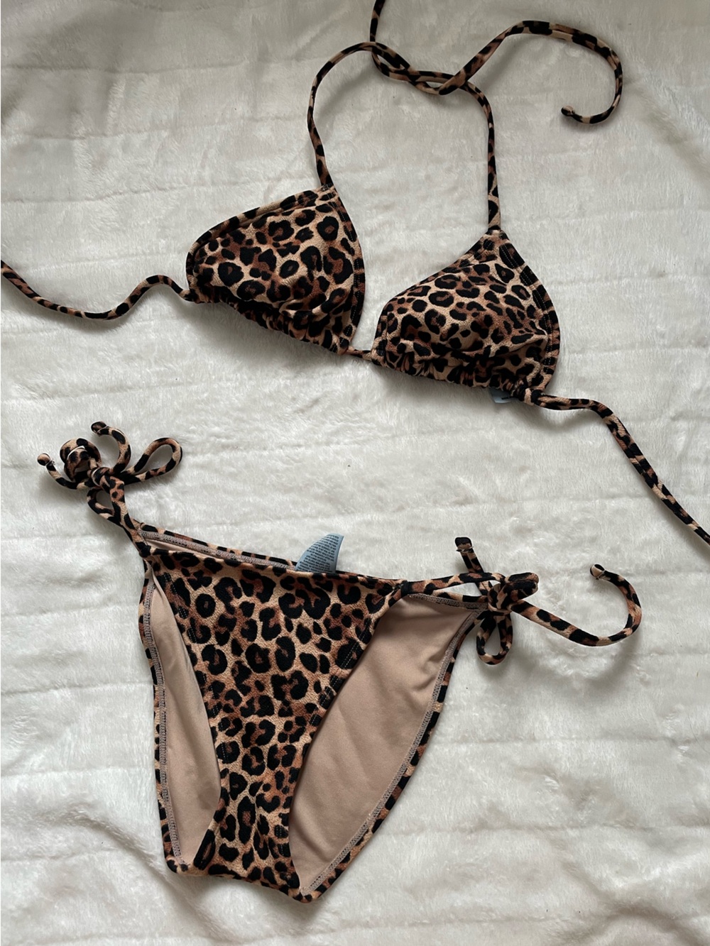Shade & Shore Leopard Print Bikini Set Size Small Like New